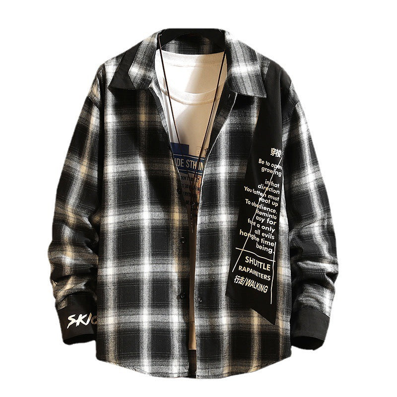 Plaid Shirt Korean Workwear Jacket Outdoor Casual Shirt Loose Jacket