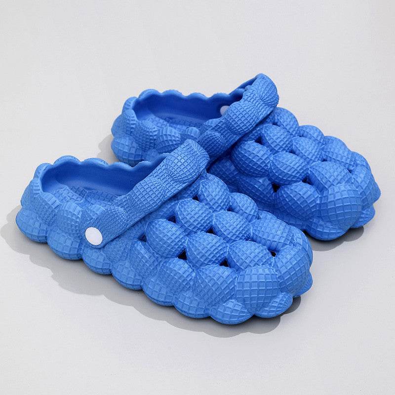 Womens Soft Sole Bubble Clogs Lightweight Solid Color Slippers - Mubimart