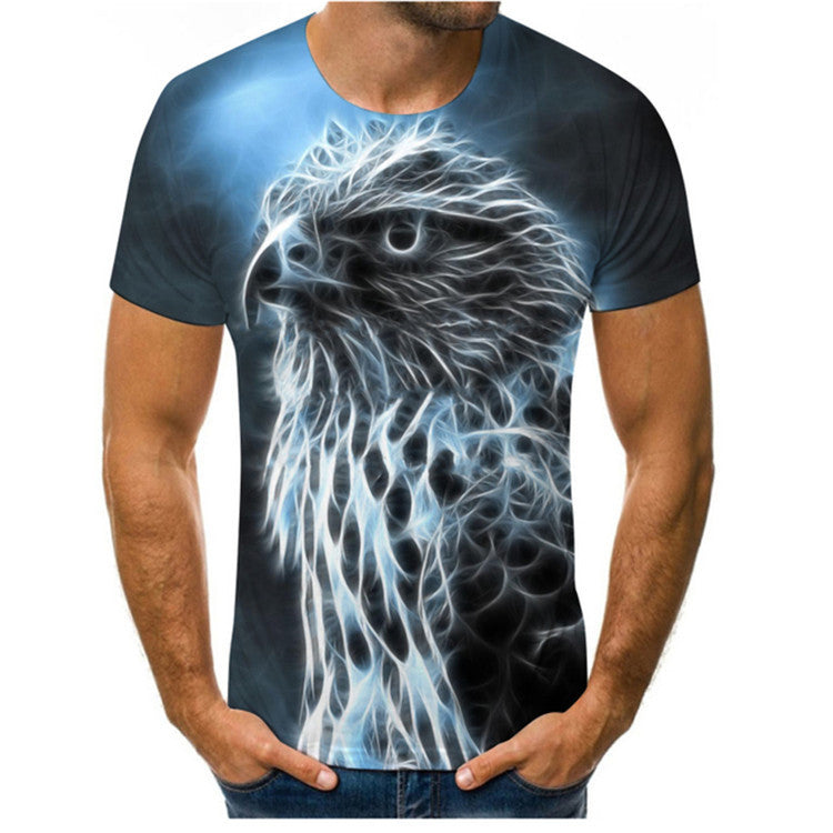 3D Digitaal Geprint Herenmode T-shirt met Korte Mouwen