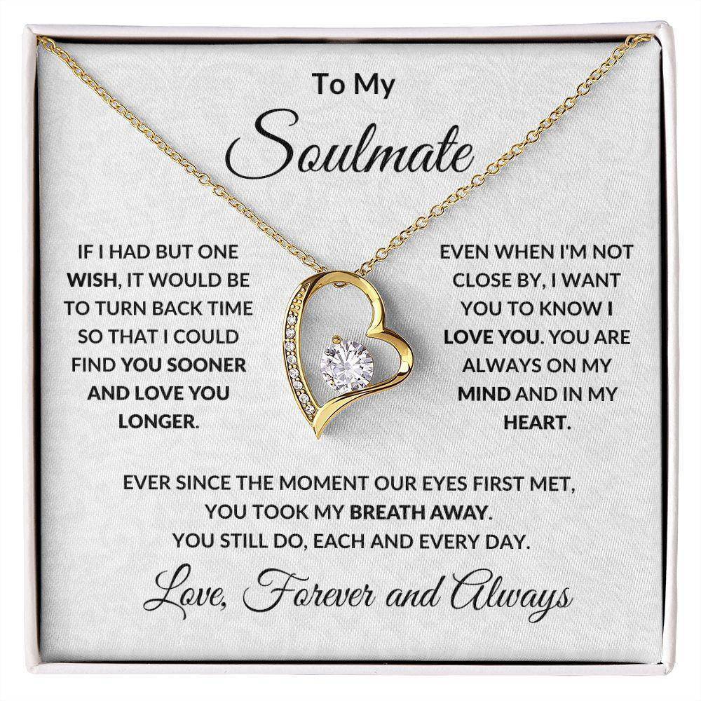 Gift For Women Wife Her Girlfriend Necklace Stainless Steel To My Soulmate The Day I Met You Forever Love Necklace - Mubimart