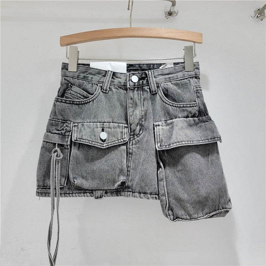 Fashion Irregular Workwear Denim Skirt Women - Mubimart