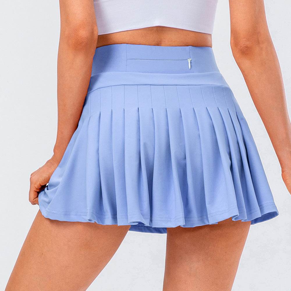 High Quality Tennis Skirt With Zipped Pocket Women Pleated Sports Skirt - Mubimart