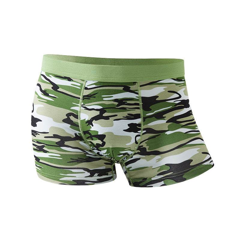Camouflage Men's Underwear Modal Breathable Boxers Mid-waist Printed Boxers - Mubimart
