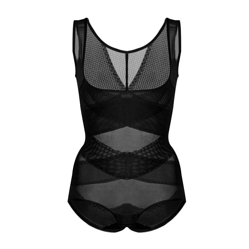 Solid Color Women's Triangle Buckle Shapewear Bodysuit - Mubimart