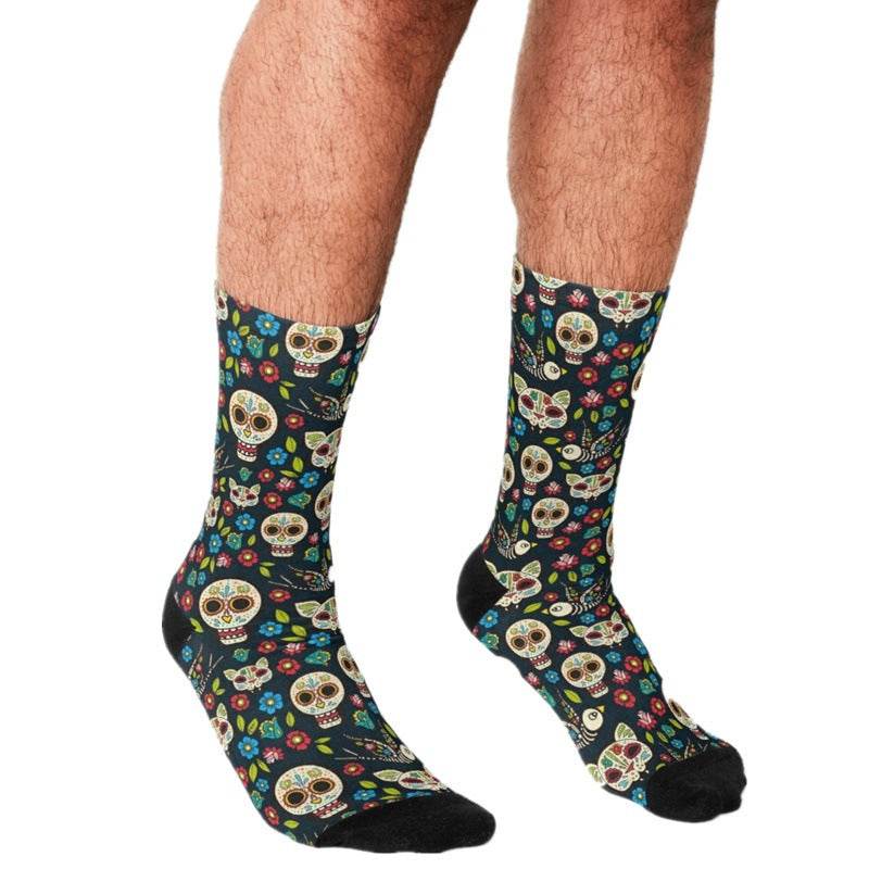 Men's Cartoon Unique Europe And America Cross Border Athletic Socks Digital Printing Lovers' Socks - Mubimart