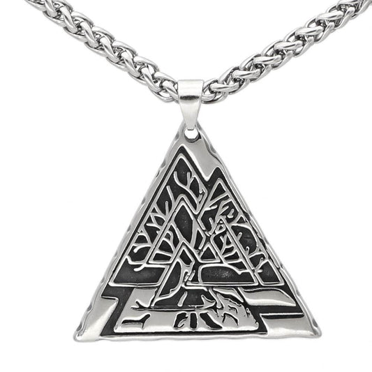Mens Fashion Stainless Steel Geometric Type Pendant Necklace - Mubimart