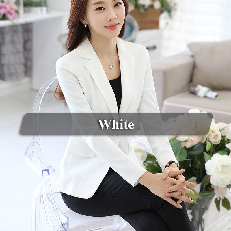 Fashion Work Clothes Plus Size Suits Spring Blue Career - Mubimart