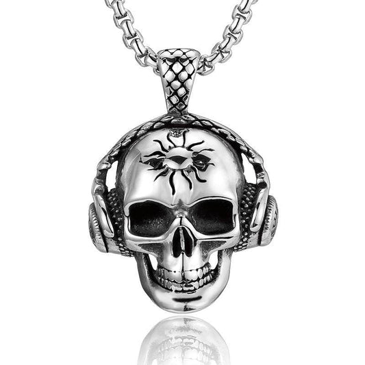 Mens Fashion Titanium Steel Vintage Personality Geometric Pendant Necklace - Mubimart