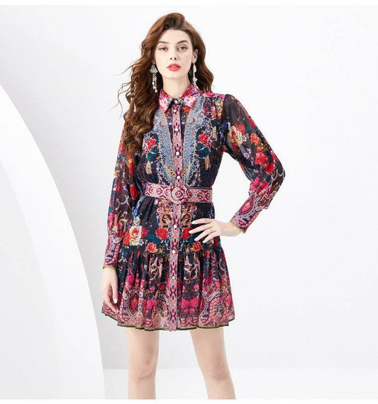 French Vintage Court Style Formal Dress - Mubimart
