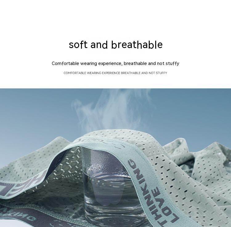 Ice Silk Mesh Boxers Cool Loose Breathable Boxers Heads - Mubimart