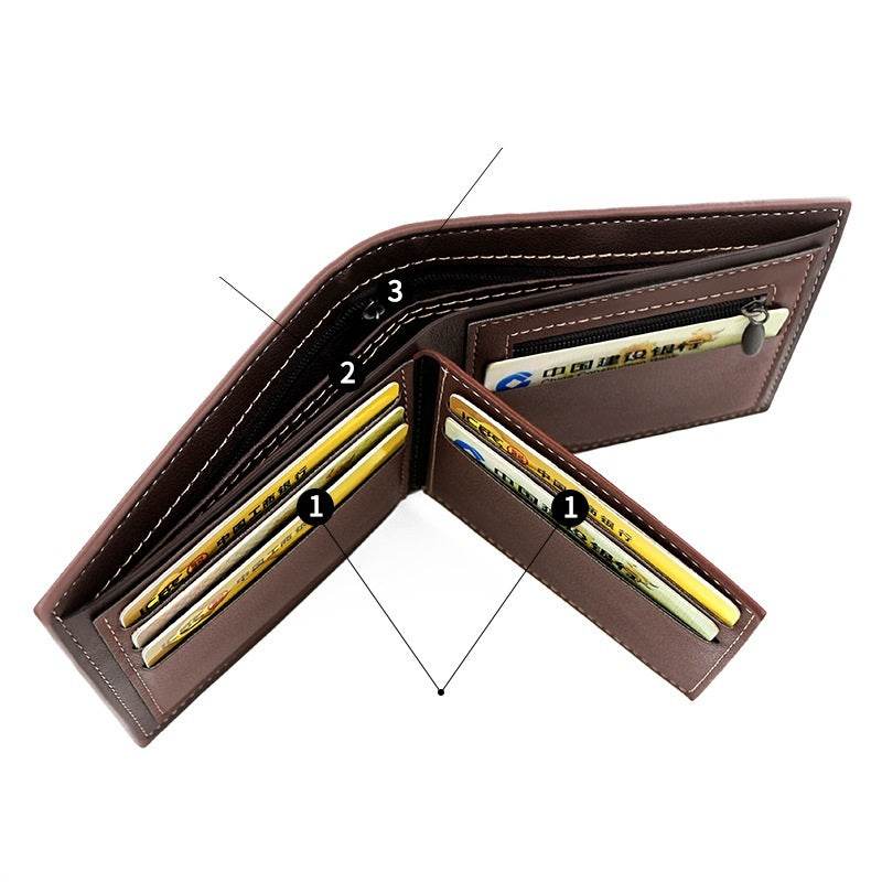 New Personalized Men's Short Wallet Fashion Silk Screen Wallet Men's Frosted Clutch Wallet - Mubimart