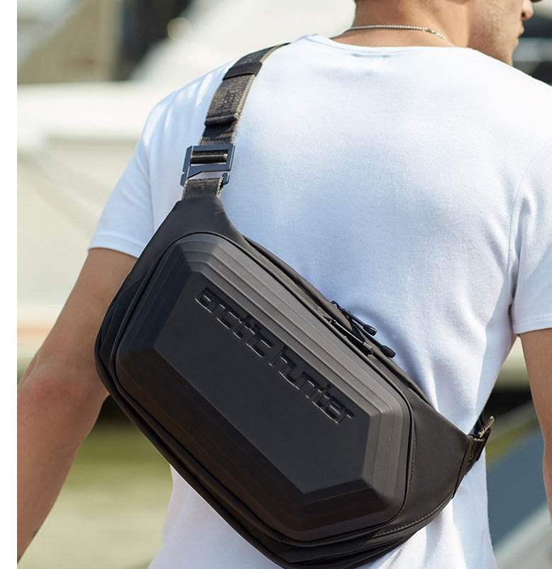 Men's Messenger Shoulder Waist Bag Trend Fashion Design Sling Bag Large Capacity Waterproof Chest Bags Wear-resistant - Mubimart