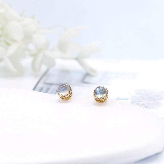 Natural Olivine Stud Earrings For Women - Mubimart