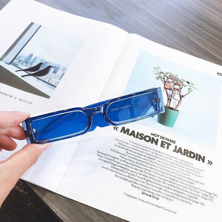 Rectangle Frame Fashion Sunglasses Women Hippie Vintage Designer Wholesale Bulk Shades Glass For Men And Women - Mubimart
