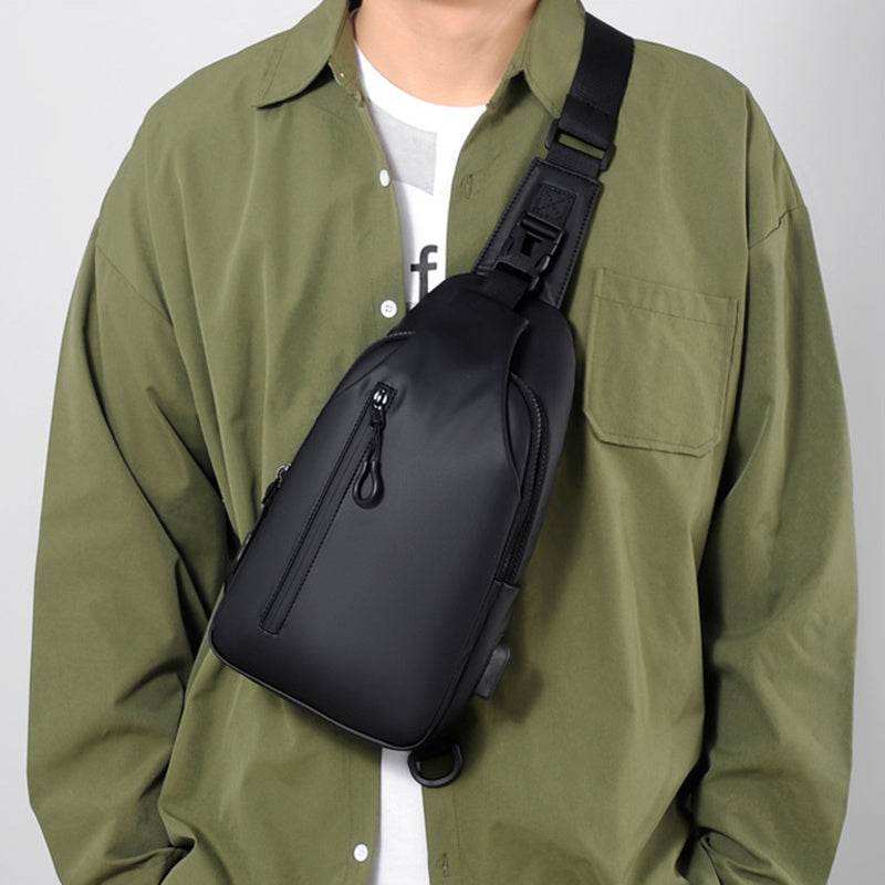 Black Sling Crossbody Backpack Shoulder Bag For Men Chest Bag - Mubimart