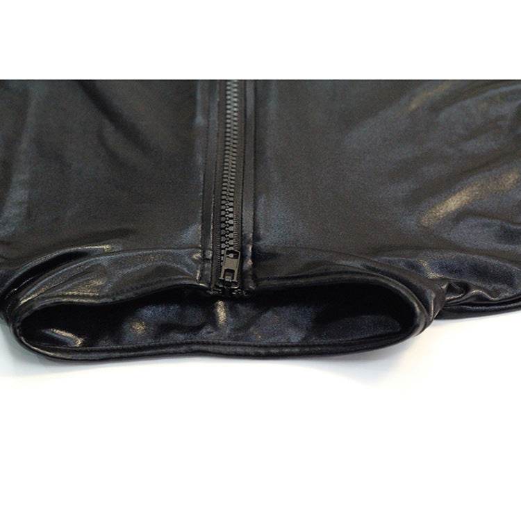 Cross-border Products European And American Mesh Stitching Patent Leather One-piece Sexy Lingerie Distinguish Size - Mubimart