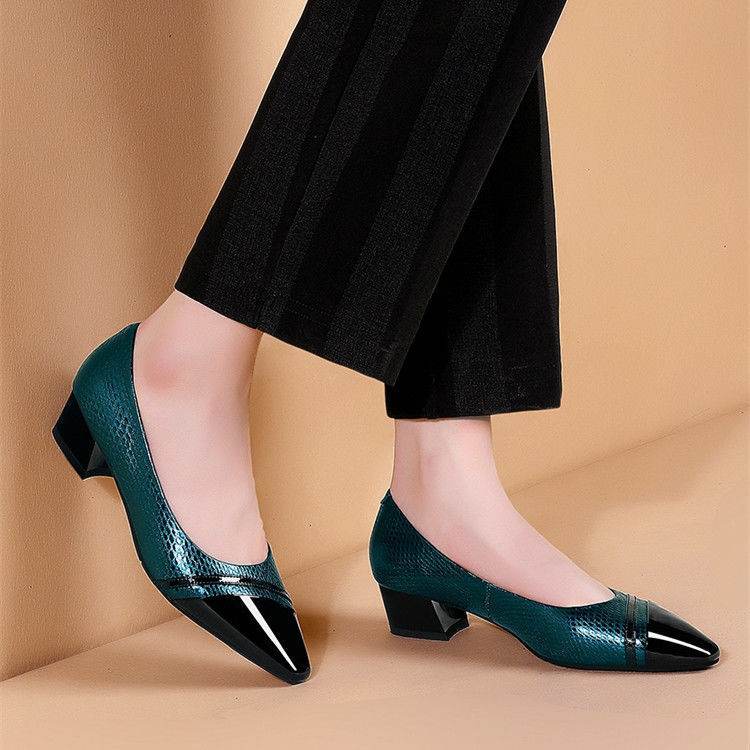 Low-Heel Pointed Toe All-Match Pumps - Mubimart