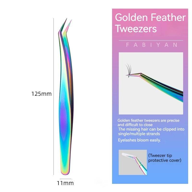 Stainless Steel Grafting Eyelash Aid Tweezers - Mubimart