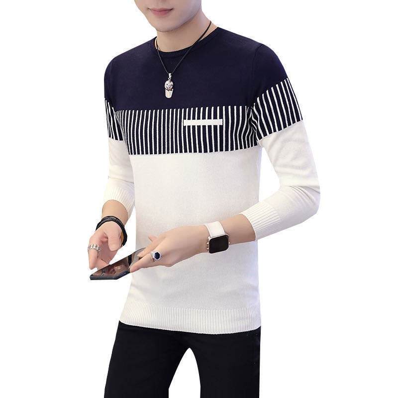 Men's Crew Neck Sweater Pullover Sweater - Mubimart