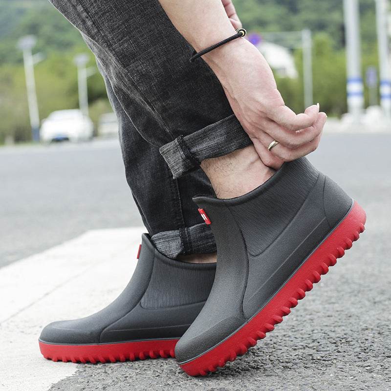 Men's Non-slip Waterproof Fashion Rain Boots - Mubimart