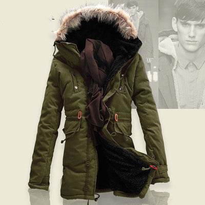 Men Winter Coat Lamb Wool Liner Thick Padded Jacket Men's Cotton Coat - Mubimart