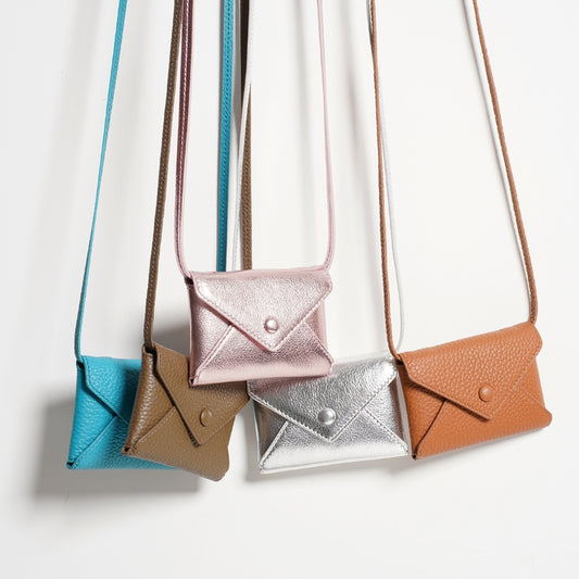 Top Layer Cowhide Delicate Mini Crossbody Envelope Card Bag