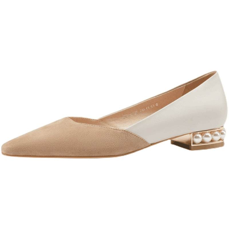 New Leather Women's Fairy Style Pointed Toe Flat Shoes - Mubimart