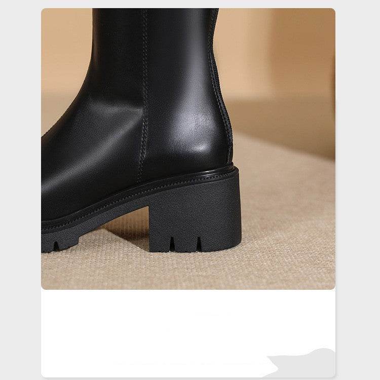 Winter Thick Bottom Tall Knight Boots - Mubimart