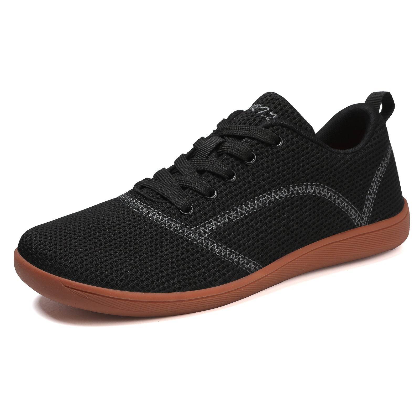 Wide Toe Breathable Shoes Flying Woven Slip-on Walking Shoes Casual Flat Training Shoes - Mubimart