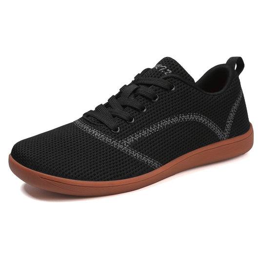 Wide Toe Breathable Shoes Flying Woven Slip-on Walking Shoes Casual Flat Training Shoes - Mubimart