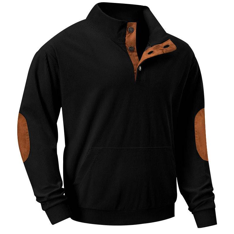 Stand Collar Long Sleeve With Pocket Sweatshirt Men - Mubimart
