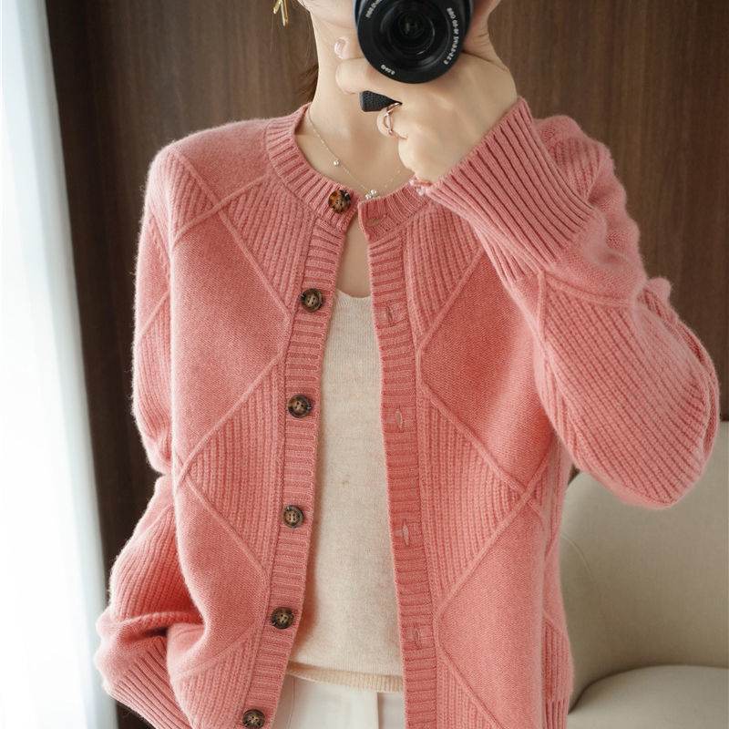 Lazy Plus Size Cardigan Net Red Sweater Coat - Mubimart