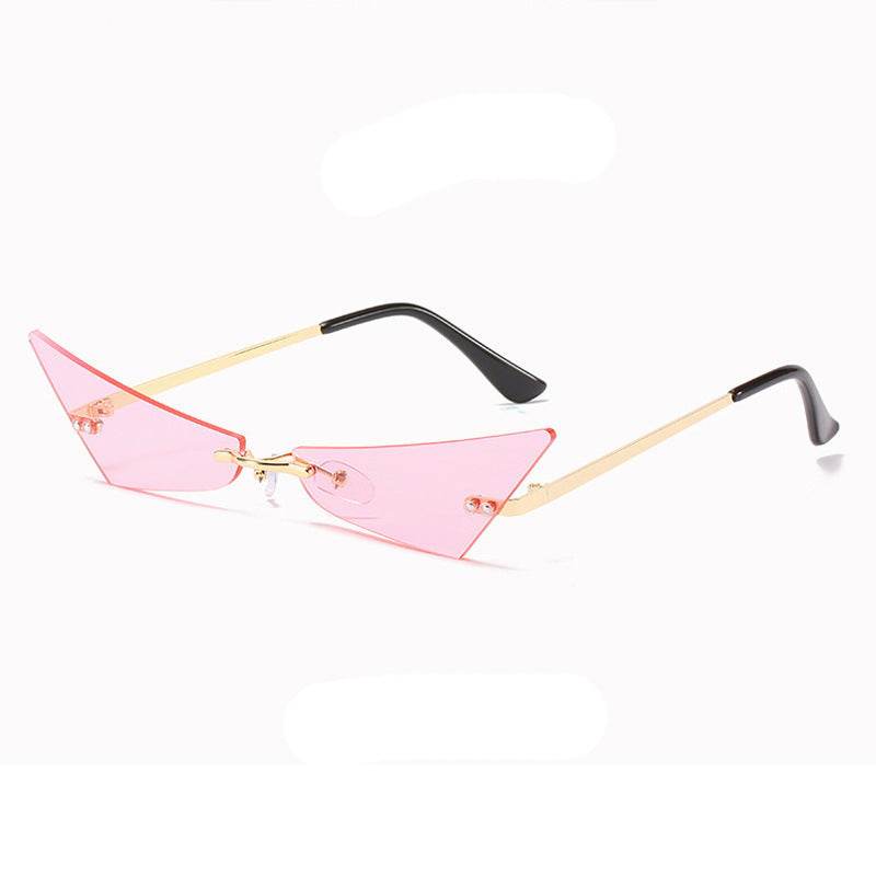 Trendy Men And Women Sun Glasses Retro Triangle European And American Cat Eye Disco Instafamous Sunglasses - Mubimart