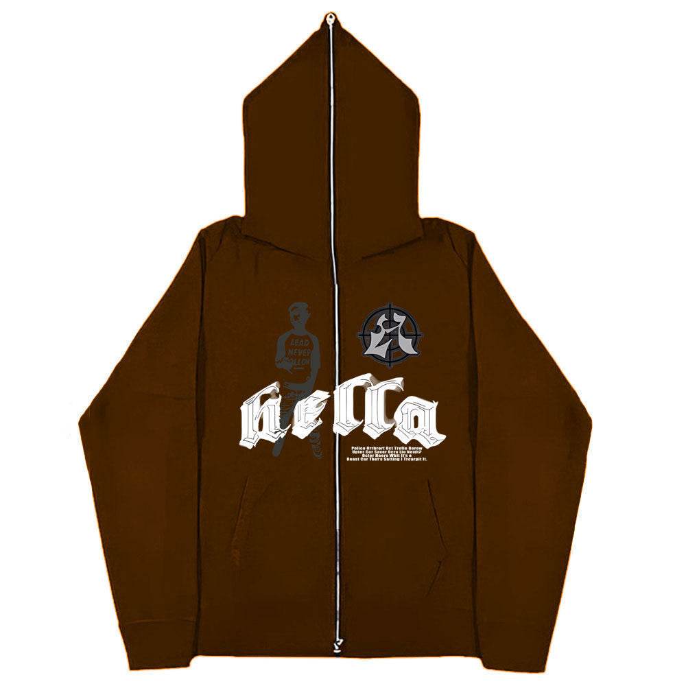 Men's And Women's Hoodies Gothic Couple Harajuku Large Size Zipper Sweatshirt - Mubimart