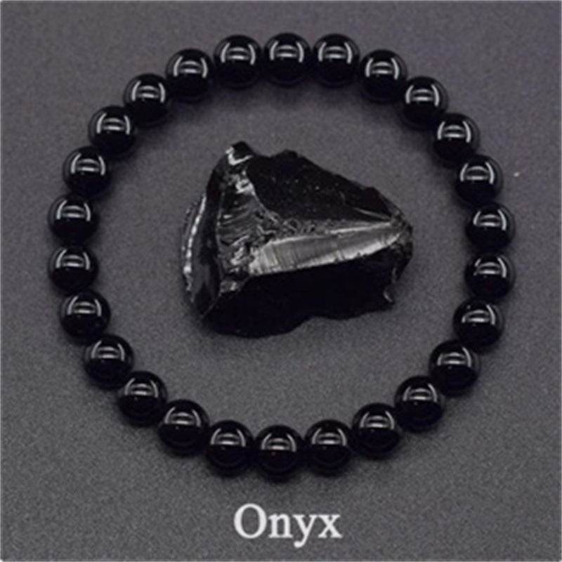 Natural Stone Elastic String Beaded Bracelet Jewelry Stone Tiger Eye Beaded Yoga Bracelets For Men Women - Mubimart
