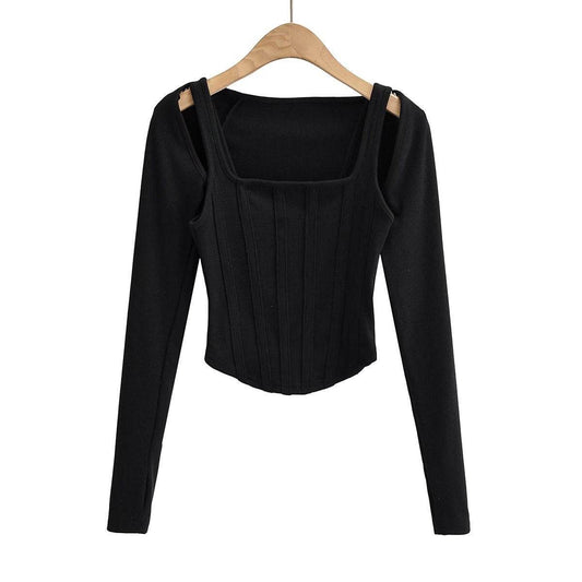 Corset Slim Navel Sling Two Piece Trendy Top - Mubimart