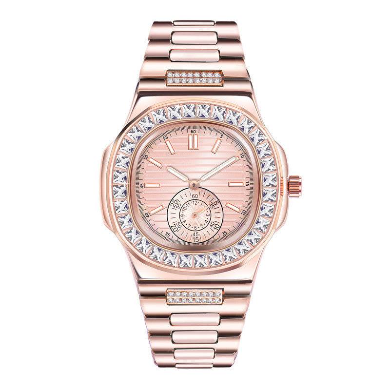 Mens Fashion Alloy Luxury Brand Diamond Gifts Watches - Mubimart