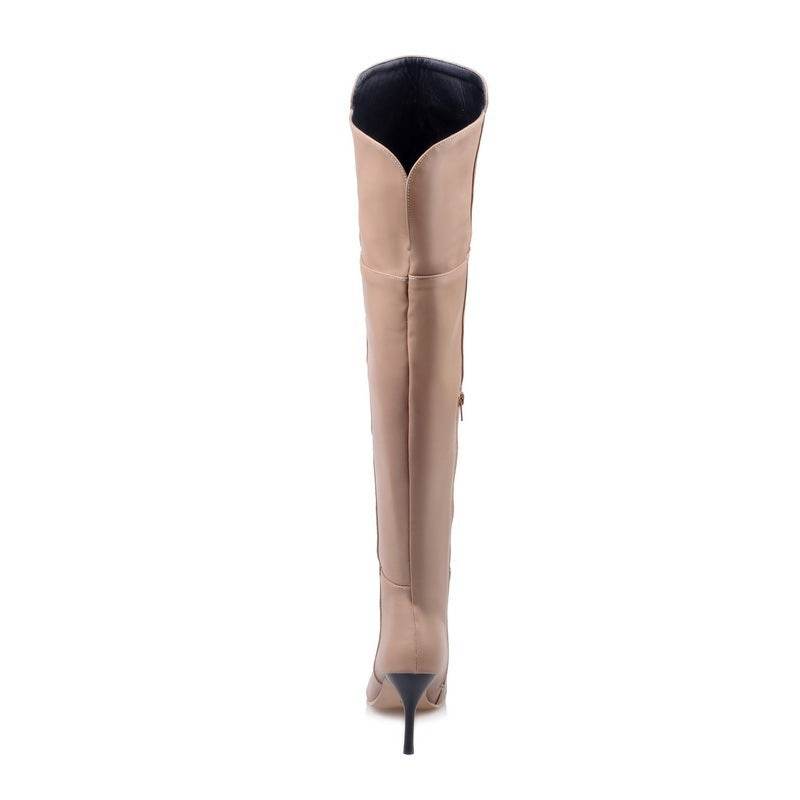 Zip Stiletto Ladies Over-the-knee Boots - Mubimart