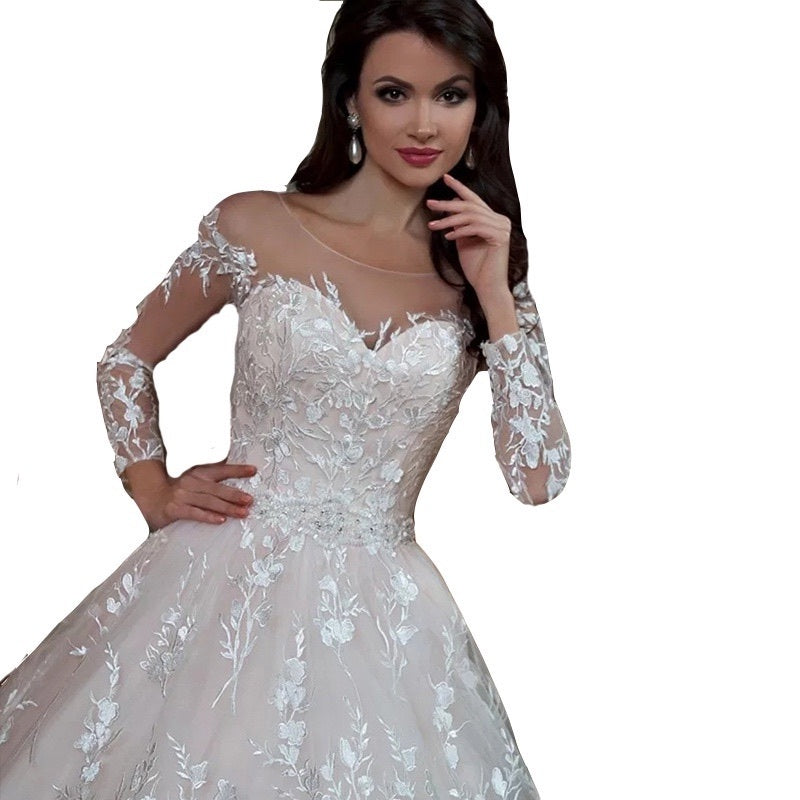 Wedding Gown Bridal Lace Dresses - Mubimart -  