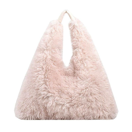 New Autumn And Ainter Plush Handbags Large-capacity Shoulder Armpit Bag Cute Fashion Luxury Designer Tote Bags For Women Trend - Mubimart