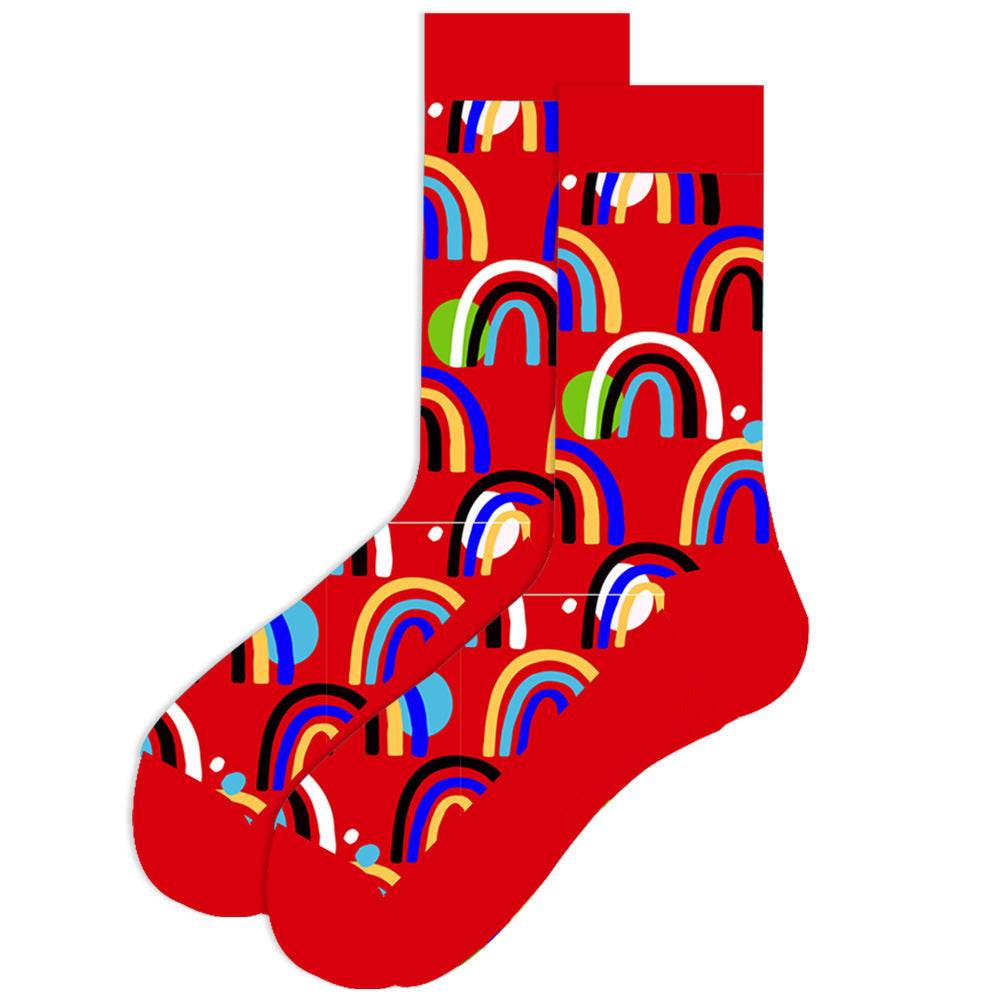 Men's Socks Santa Claus Moose Men's Mid-tube Socks Tide Cotton Socks - Mubimart