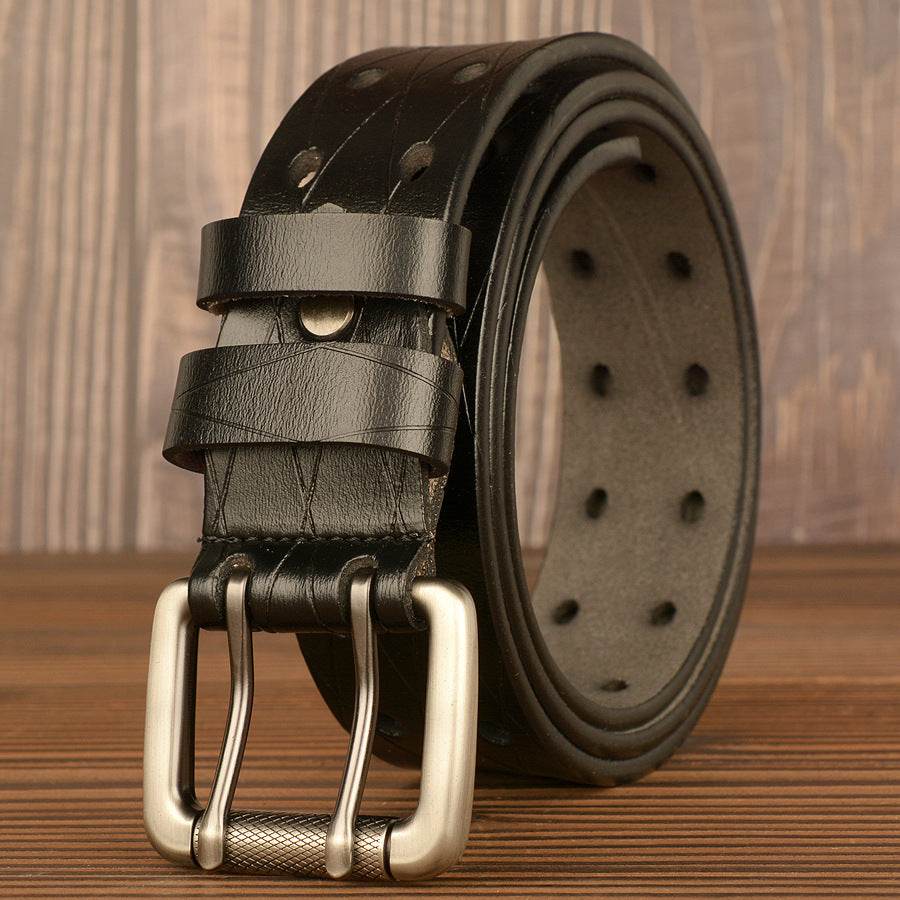 Men's Belt Leather Personality Belt Men's Casual Jeans Belt - Mubimart