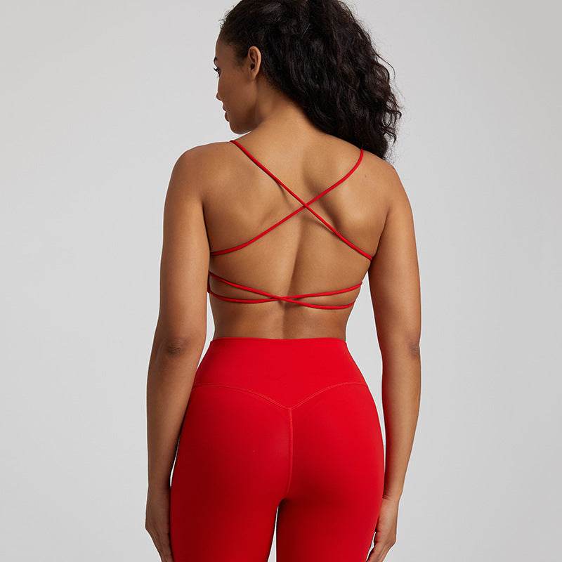 Candy Color Nude Feel Workout Bra Sports Quick-drying Workout Top - Mubimart