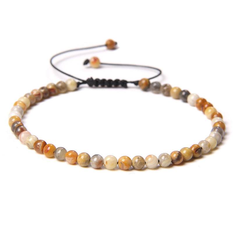 Adjustable Natural Raw Gemstone Beading Bracelet - Mubimart
