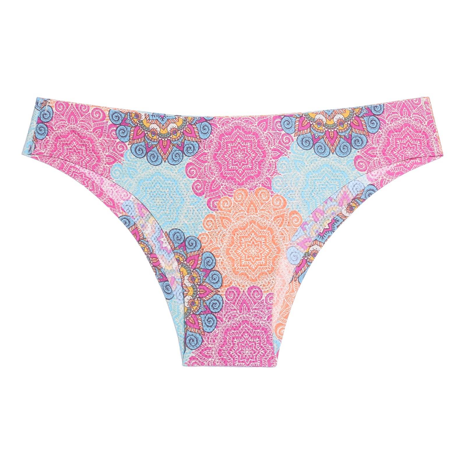 Breathable Printed Seamless Floral Briefs For Women - Mubimart
