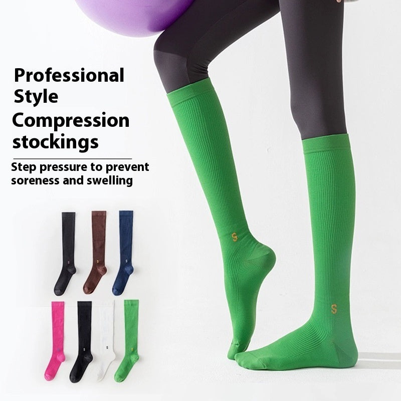 Compression Stockings Exercise Compression Calf Fitness Long Tube Yoga Socks - Mubimart - Compression socks 