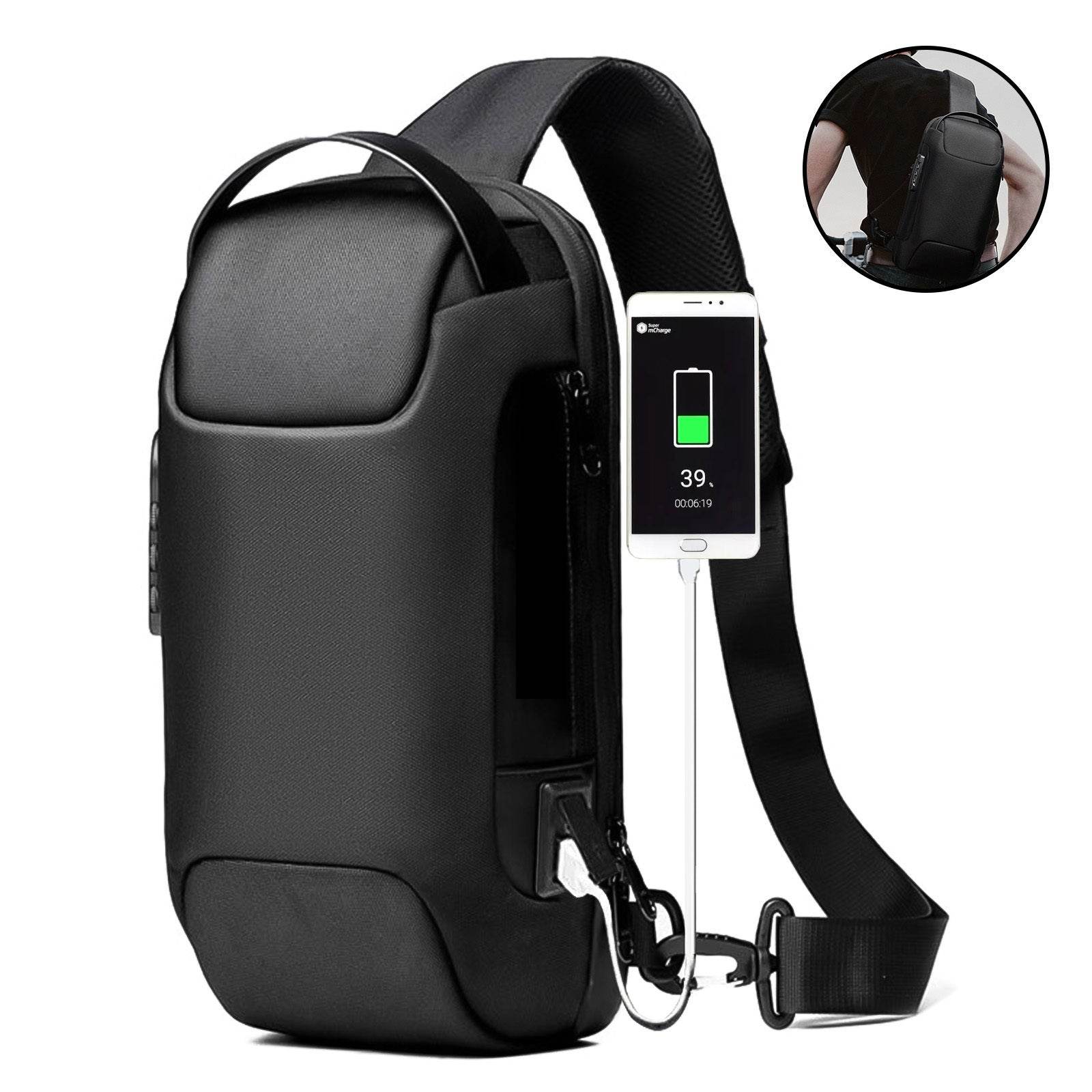 Men's Waterproof Oxford Multifunction Crossbody Bags Anti-theft Shoulder Bags Messenger Sling Chest Bag Pack For Male Sling Shoulder Crossbody Waterproof Anti-theft Chest Bag Backpack Pack USB - Mubimart