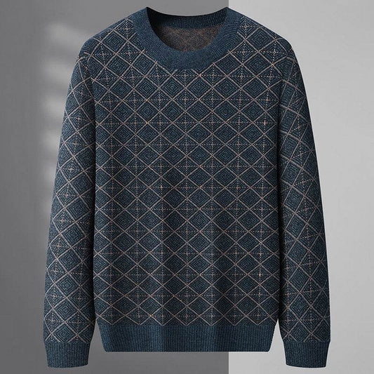 Round Neck Sweater XL Mens Loose - Mubimart