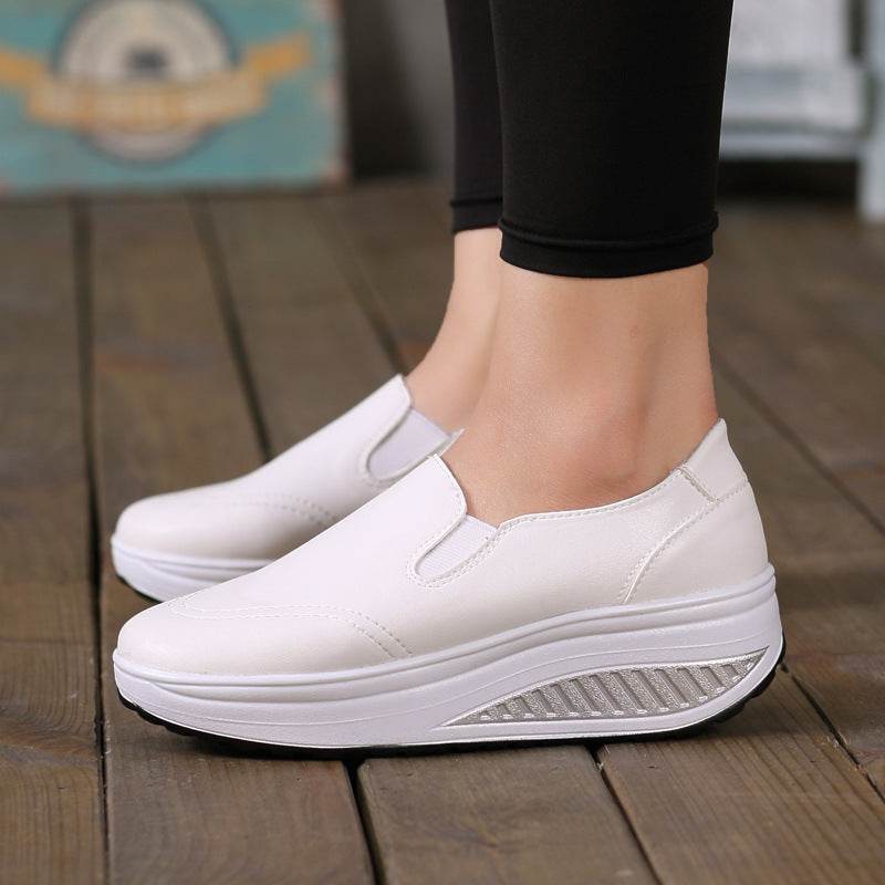 Spring And Autumn Loafers Women's Leather White Shoes Women - Mubimart