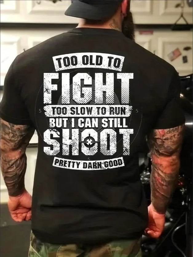 Plus Size Mens Fight Shoot Graphic Print T Shirt - Vibrant Graphic Design, Comfortable Short-sleeve Style, Classic Tees Tops For Big And Tall Men - Perfect For Summer Fashion Trends - Mubimart